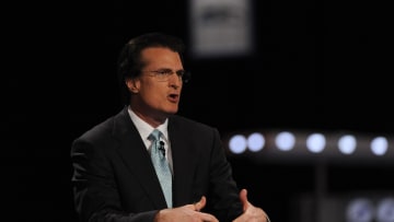 Apr 28, 2011; New York, NY, USA; ESPN analyst Mel Kiper Jr  during the 2011 NFL Draft at Radio City Hall in New York.