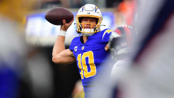 Dec 10, 2023; Inglewood, California, USA; Los Angeles Chargers quarterback Justin Herbert