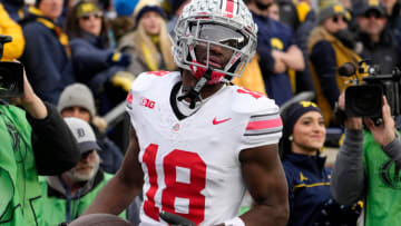 Nov. 25, 2023; Ann Arbor, Mi., USA;
Ohio State Buckeyes wide receiver Marvin Harrison Jr. (18)