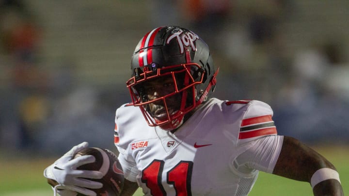 WKU's Malachi Corley runs in for a touchdown against UTEP on Nov. 4, 2023 at the Sun Bowl.